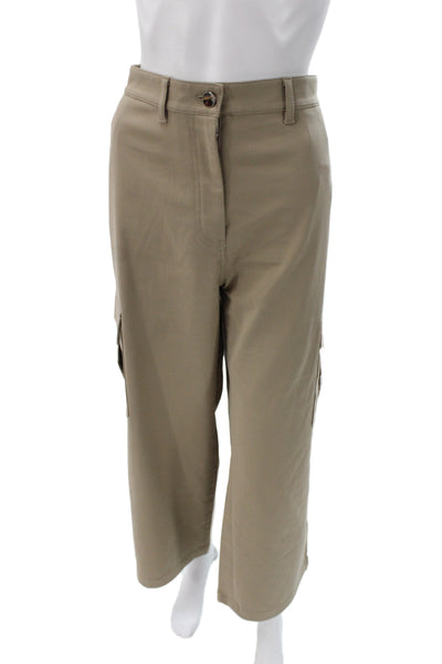 Theory Womens Beige Cargo Pants Button Inseam 26 Size 8