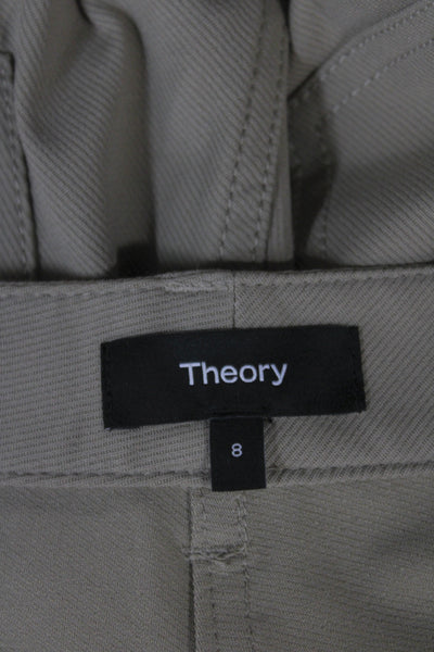 Theory Womens Beige Cargo Pants Button Inseam 26 Size 8