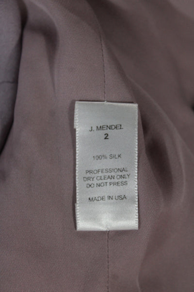 J. Mendel Women Sheath Cocktail Purple Silk Square Neck Sleeveless Dress Size 2