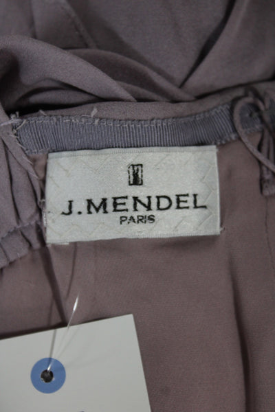 J. Mendel Women Sheath Cocktail Purple Silk Square Neck Sleeveless Dress Size 2