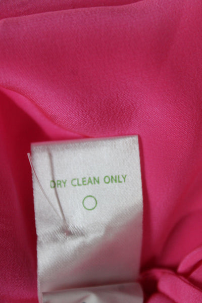 Lilly Pulitzer Women Silk V-Neck Long Sleeve Tunic Pink Bohemian Size XL