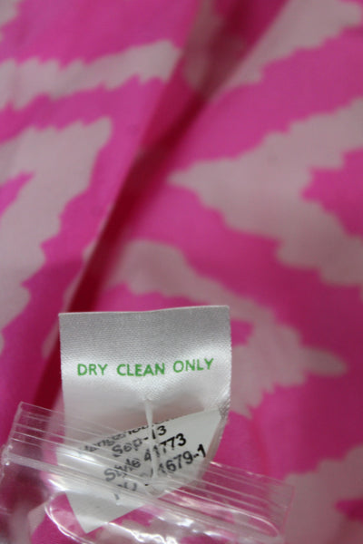 Lilly Pulitzer Women Pink Chevron V-Neck Long Sleeve Tunic Size XL