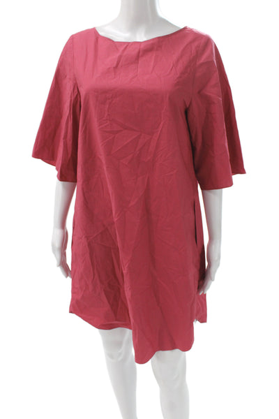COS Womens Shift Dress Red Cotton Half Sleeve Above Knee Size 4