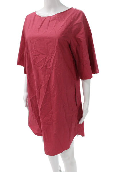 COS Womens Shift Dress Red Cotton Half Sleeve Above Knee Size 4