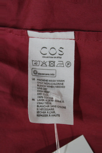 COS Womens Shift Dress Red Cotton Half Sleeve Above Knee Size 4