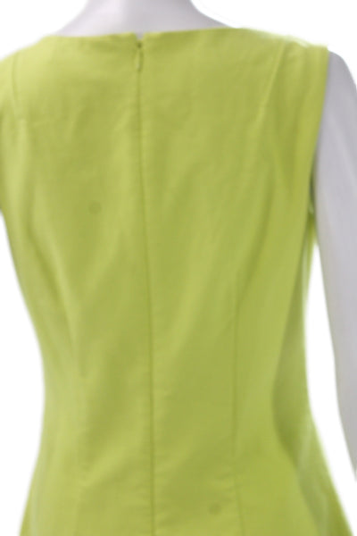 Halston Heritage Womens Sheath Dress Green Sleeveless Knee Length Size 2