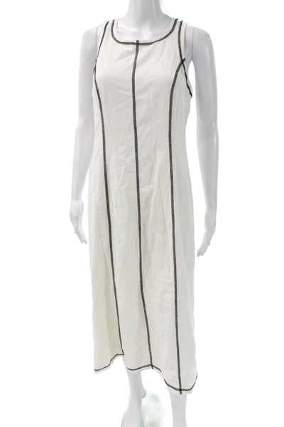 Donna Morgan Womens Sheath Dress White Linen Maxi Size 10