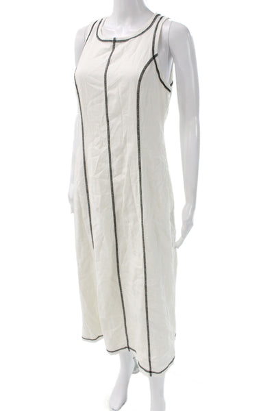 Donna Morgan Womens Sheath Dress White Linen Maxi Size 10