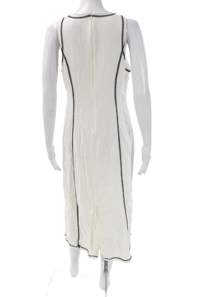 Donna Morgan Womens Sheath Dress White Linen Maxi Size 10