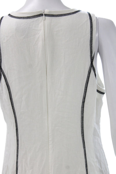 Donna Morgan Womens Sheath Dress White Linen Maxi Size 10