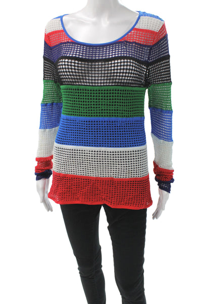 Catherine Malandrino Women Multicolor Striped Scoop Neck Tunic Size 0P