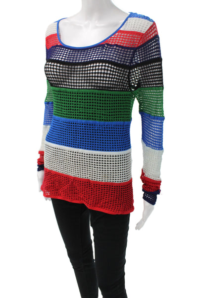 Catherine Malandrino Women Multicolor Striped Scoop Neck Tunic Size 0P
