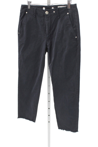 Rag & Bone Womens Black Cotton Chino Pants Button Closure Size 26
