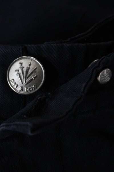Rag & Bone Womens Black Cotton Chino Pants Button Closure Size 26
