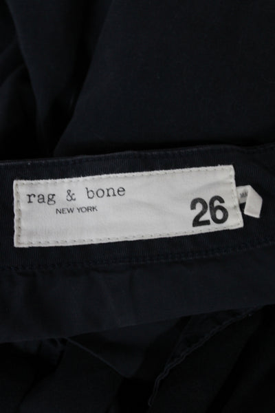 Rag & Bone Womens Black Cotton Chino Pants Button Closure Size 26