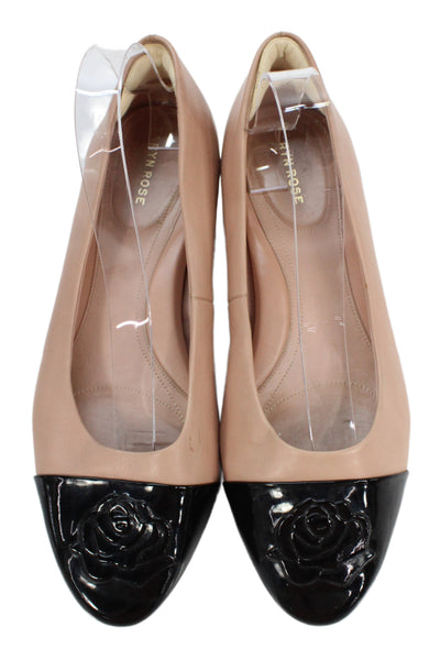 Taryn Rose Womens Leather Cap Toe Slide On Babe Pumps Pink Black Size 11 B