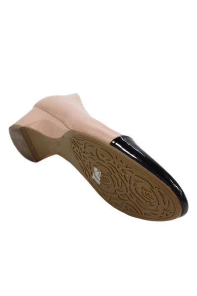 Taryn Rose Womens Leather Cap Toe Slide On Babe Pumps Pink Black Size 11 B