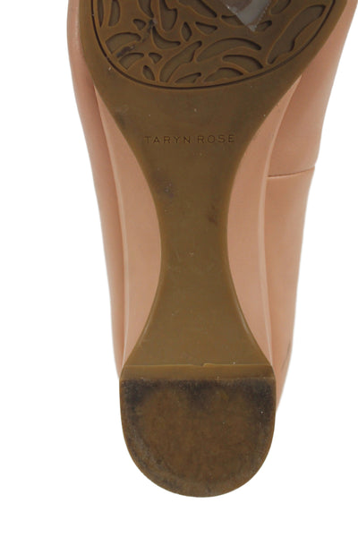 Taryn Rose Womens Leather Cap Toe Slide On Babe Pumps Pink Black Size 11 B