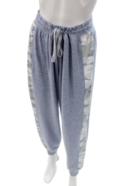 Splendid Women Camouflage Blue Drawstring Pants Size L