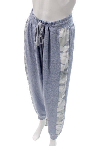 Splendid Women Camouflage Blue Drawstring Pants Size L