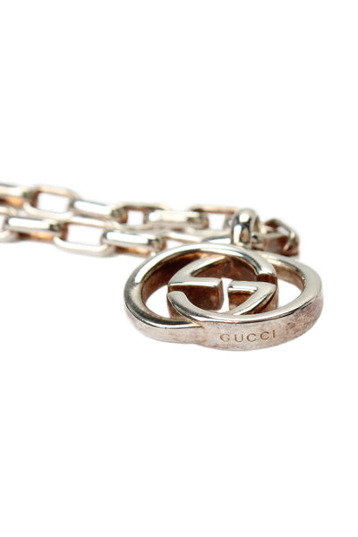 Gucci Unisex 925 Silver Interlocking G Logo Pendant Necklace 20" 21.4g