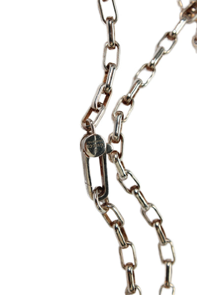 Gucci Unisex 925 Silver Interlocking G Logo Pendant Necklace 20" 21.4g