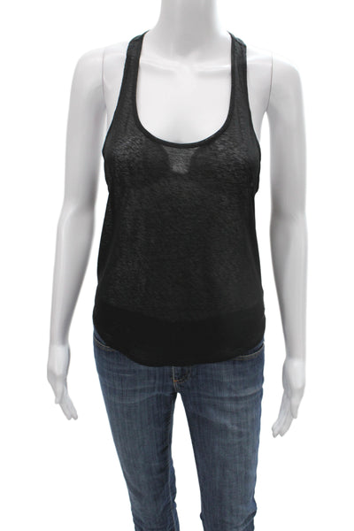 Alo Womens Basic Scoop Neck Sleeveless Tank Black Size S