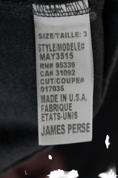 Standard James Perse Mens Basic Henley Long Sleeve Gray T-Shirt Size 3