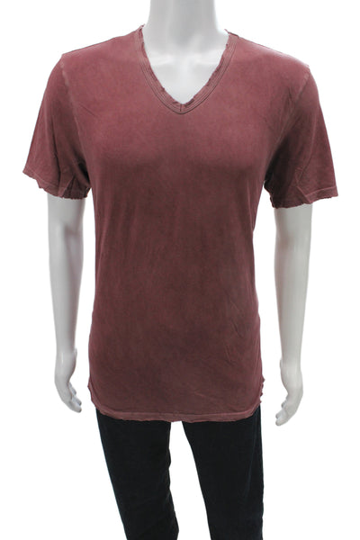 Cotton Citizen Mens Basic V-Neck Red Supima Cotton T-Shirt Size L