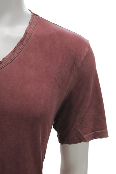 Cotton Citizen Mens Basic V-Neck Red Supima Cotton T-Shirt Size L
