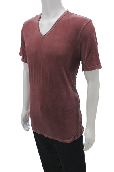 Cotton Citizen Mens Basic V-Neck Red Supima Cotton T-Shirt Size L