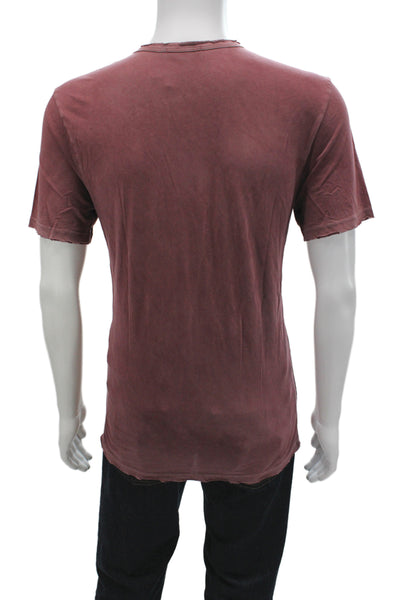 Cotton Citizen Mens Basic V-Neck Red Supima Cotton T-Shirt Size L