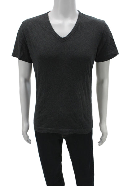 Theory Mens Basic V-Neck Gray Pima Cotton T-Shirt Size M