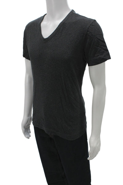 Theory Mens Basic V-Neck Gray Pima Cotton T-Shirt Size M