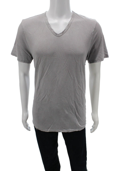 Cotton Citizen Mens Basic V-Neck Gray Supima Cotton T-Shirt Size L