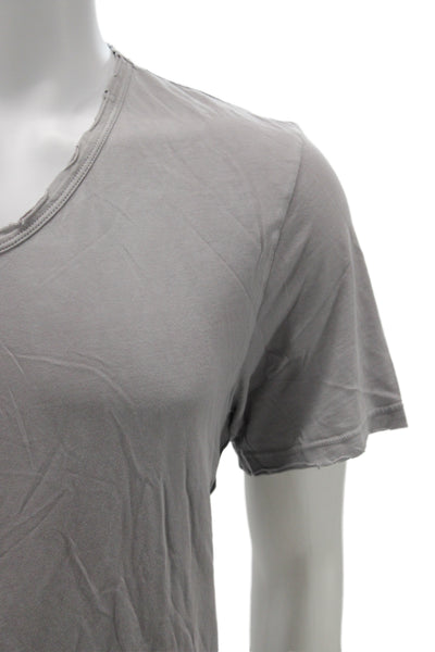 Cotton Citizen Mens Basic V-Neck Gray Supima Cotton T-Shirt Size L