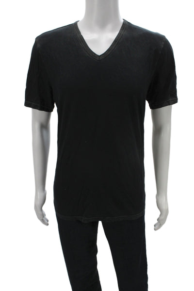 Cotton Citizen Mens Basic T-Shirt Black V-Neck Supima Cotton Size L