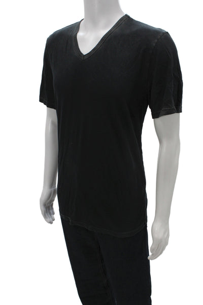Cotton Citizen Mens Basic T-Shirt Black V-Neck Supima Cotton Size L