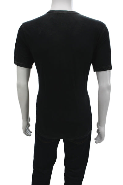 Cotton Citizen Mens Basic T-Shirt Black V-Neck Supima Cotton Size L