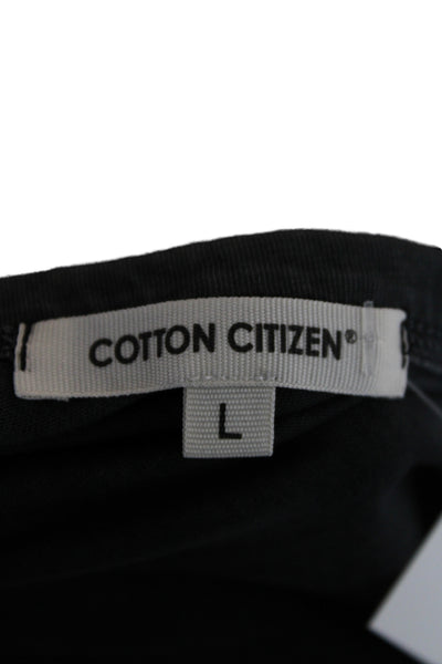 Cotton Citizen Mens Basic T-Shirt Black V-Neck Supima Cotton Size L
