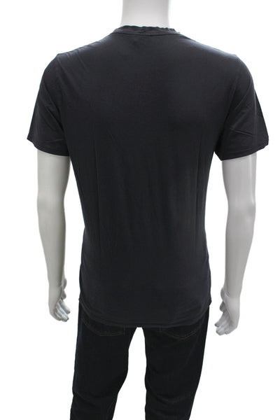Vince Mens Basic Black Pima Cotton Crew Neck T-Shirt Size L