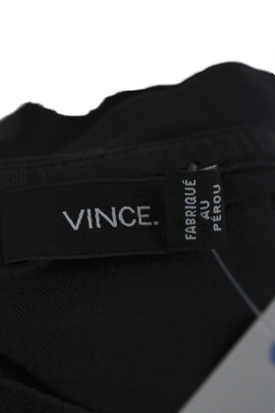 Vince Mens Basic Black Pima Cotton Crew Neck T-Shirt Size L