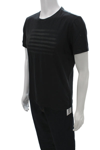 John Varvatos Star USA Mens Basic Black Peace Sign Graphic T-Shirt Size M