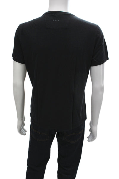 John Varvatos Star USA Mens Basic Black Peace Sign Graphic T-Shirt Size M