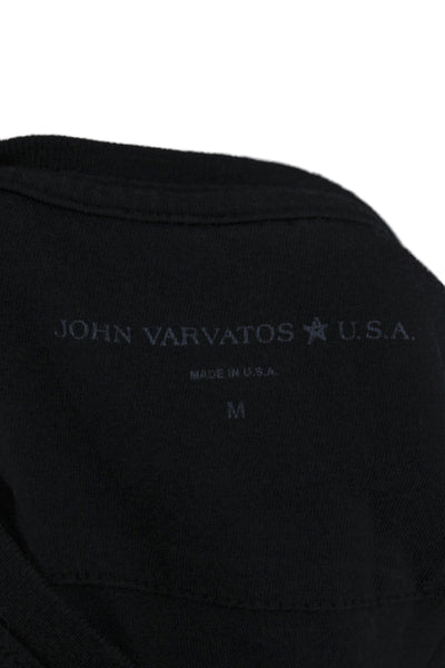 John Varvatos Star USA Mens Basic Black Peace Sign Graphic T-Shirt Size M