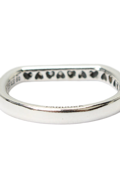 Pandora Womens 925 Silver Cubic Zirconia Sparking Stacking Bar Sz 5.5 NWOT