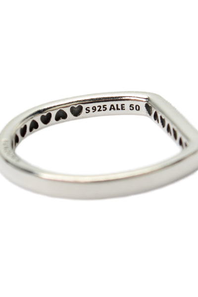 Pandora Womens 925 Silver Cubic Zirconia Sparking Stacking Bar Sz 5.5 NWOT