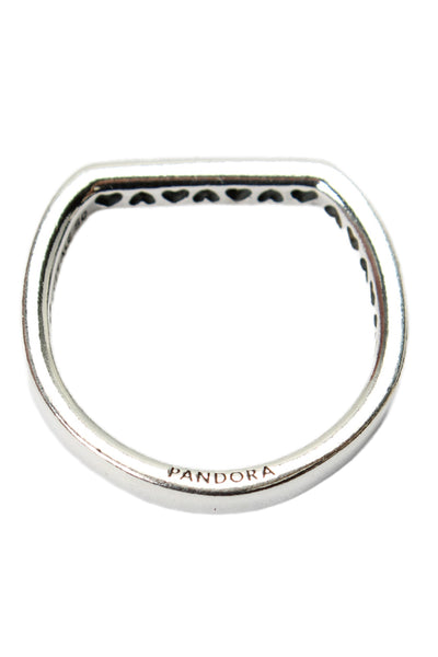 Pandora Womens 925 Silver Cubic Zirconia Sparking Stacking Bar Sz 5.5 NWOT
