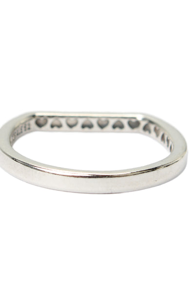 Pandora Womens 925 Silver Logo Bar Stacking Ring Sz 6 1.7g