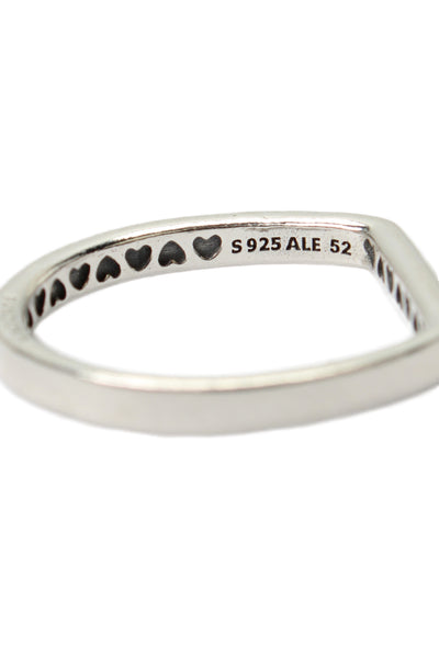 Pandora Womens 925 Silver Cubic Zirconia Sparking Stacking Bar Sz 6